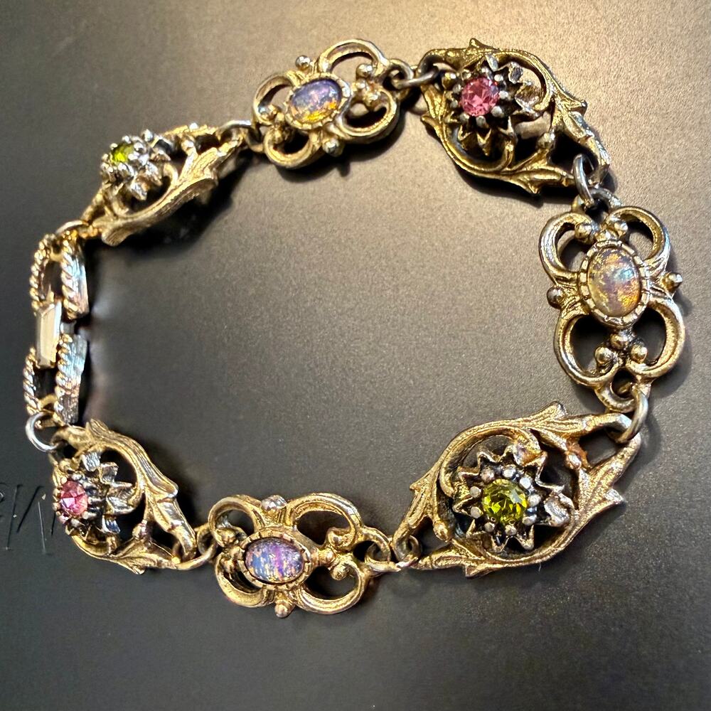 Vintage 70s Sarah Coventry Contessa Gold Tone Link Bracelet - Picture 3 of 9